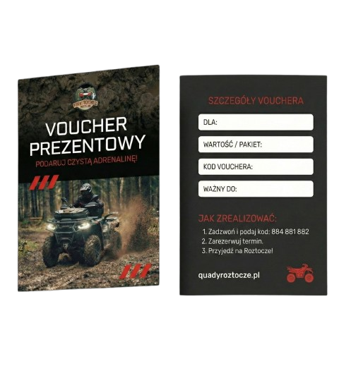 Voucher na quady Roztocze prezent